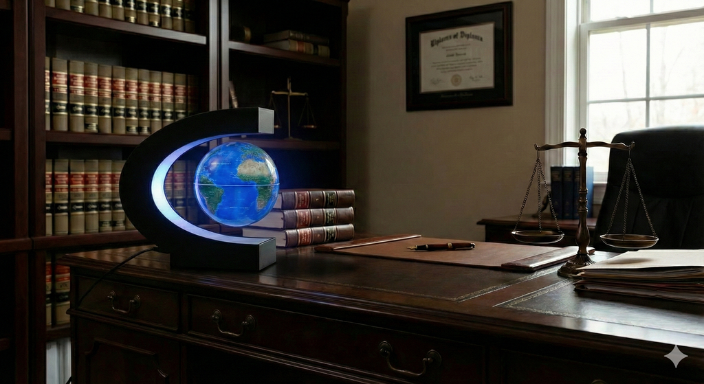 Lámpara levitante bola del mundo.