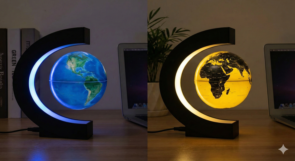 Lámpara levitante bola del mundo.