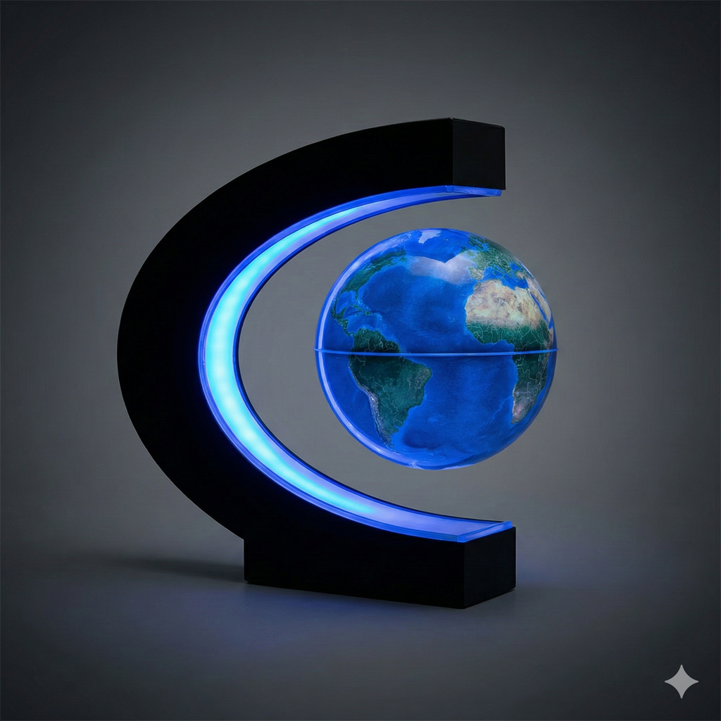 Lámpara levitante bola del mundo.